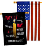 Remembrance 9/11 - Patriotic Americana Horizontal Impressions Decorative Flags HG190159 Made In USA