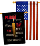 Remembrance 9/11 - Patriotic Americana Horizontal Impressions Decorative Flags HG190159 Made In USA