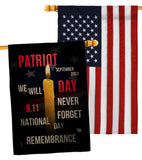 Remembrance 9/11 - Patriotic Americana Horizontal Impressions Decorative Flags HG190159 Made In USA