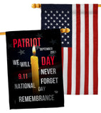 Remembrance 9/11 - Patriotic Americana Horizontal Impressions Decorative Flags HG190159 Made In USA