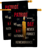 Remembrance 9/11 - Patriotic Americana Horizontal Impressions Decorative Flags HG190159 Made In USA