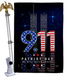 Never Forget - Patriotic Americana Horizontal Impressions Decorative Flags HG120244 Made In USA