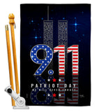 Never Forget - Patriotic Americana Horizontal Impressions Decorative Flags HG120244 Made In USA