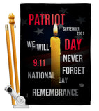 Remembrance 9/11 - Patriotic Americana Horizontal Impressions Decorative Flags HG190159 Made In USA