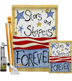Stars & Stripes - Patriotic Americana Vertical Impressions Decorative Flags HG111005 Made In USA