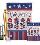 Welcome Patriotic - Patriotic Americana Vertical Impressions Decorative Flags HG111056 Made In USA