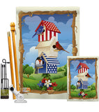 Star Spangled Birdhouse - Patriotic Americana Vertical Impressions Decorative Flags HG111058 Made In USA