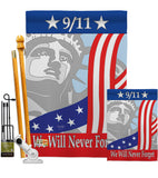 September 11th - Patriotic Americana Vertical Impressions Decorative Flags HG111060 Made In USA