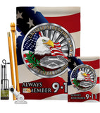 Always Remember - Patriotic Americana Vertical Impressions Decorative Flags HG111063 Made In USA