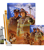 Heroes - Patriotic Americana Vertical Impressions Decorative Flags HG111065 Made In USA