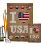 I Love USA - Patriotic Americana Vertical Impressions Decorative Flags HG111067 Made In USA