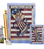 One Nation Under God - Patriotic Americana Vertical Impressions Decorative Flags HG111074 Made In USA