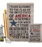 Pledge of Allegiance - Patriotic Americana Vertical Impressions Decorative Flags HG111085 Made In USA