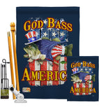 God Bass America - Patriotic Americana Vertical Impressions Decorative Flags HG111087 Made In USA