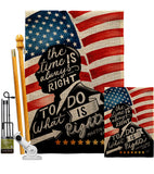 The Time is Always Right - Patriotic Americana Vertical Impressions Decorative Flags HG111093 Made In USA