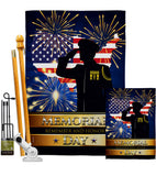 Honor Patriotic - Patriotic Americana Vertical Impressions Decorative Flags HG111097 Made In USA