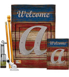 Patriotic A Initial - Patriotic Americana Vertical Impressions Decorative Flags HG130105 Made In USA