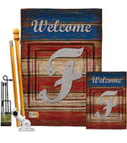 Patriotic F Initial - Patriotic Americana Vertical Impressions Decorative Flags HG130110 Made In USA