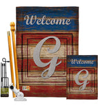 Patriotic G Initial - Patriotic Americana Vertical Impressions Decorative Flags HG130111 Made In USA