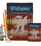 Patriotic H Initial - Patriotic Americana Vertical Impressions Decorative Flags HG130112 Made In USA