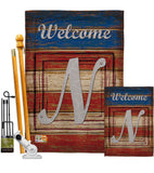 Patriotic N Initial - Patriotic Americana Vertical Impressions Decorative Flags HG130118 Made In USA