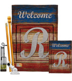 Patriotic R Initial - Patriotic Americana Vertical Impressions Decorative Flags HG130122 Made In USA