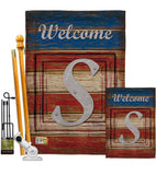 Patriotic S Initial - Patriotic Americana Vertical Impressions Decorative Flags HG130123 Made In USA