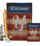 Patriotic Y Initial - Patriotic Americana Vertical Impressions Decorative Flags HG130129 Made In USA