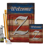 Patriotic Z Initial - Patriotic Americana Vertical Impressions Decorative Flags HG130130 Made In USA