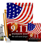 Remember 9/11 - Patriotic Americana Vertical Impressions Decorative Flags HG137593 Made In USA