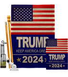 Trump 2024 - Patriotic Americana Vertical Impressions Decorative Flags HG170081 Made In USA