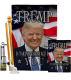 Trump Take the Stage - Patriotic Americana Vertical Impressions Decorative Flags HG170133 Made In USA
