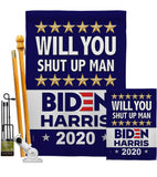 Shut Up Man - Patriotic Americana Vertical Impressions Decorative Flags HG170150 Made In USA