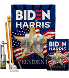 Biden Harris 46 - Patriotic Americana Vertical Impressions Decorative Flags HG170159 Made In USA