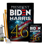 President 46 Biden - Patriotic Americana Vertical Impressions Decorative Flags HG170160 Made In USA