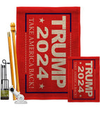 Trump Take America Back 2024 - Patriotic Americana Vertical Impressions Decorative Flags HG170180 Made In USA