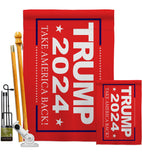 Trump Take America Back 2024 - Patriotic Americana Vertical Impressions Decorative Flags HG170180 Made In USA