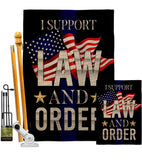 Support Law and Order - Patriotic Americana Vertical Impressions Decorative Flags HG170187 Made In USA