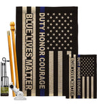 Honor Blue Live - Patriotic Americana Vertical Impressions Decorative Flags HG170207 Made In USA