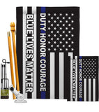 Honor Blue Live - Patriotic Americana Vertical Impressions Decorative Flags HG170207 Made In USA