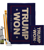 Trump Won - Patriotic Americana Vertical Impressions Decorative Flags HG170223 Made In USA