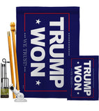 Trump Won - Patriotic Americana Vertical Impressions Decorative Flags HG170223 Made In USA