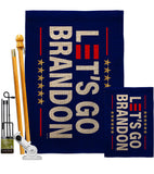 Let's Go Brandon Blue - Patriotic Americana Horizontal Impressions Decorative Flags HG170252 Made In USA