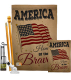 America Home of the Brave - Patriotic Americana Vertical Impressions Decorative Flags HG191083 Made In USA