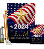 2024 Trump Keep America Great - Patriotic Americana Vertical Impressions Decorative Flags HG192181 Made In USA