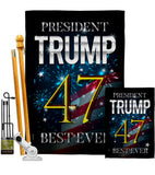 Trump 47 Best Ever - Patriotic Americana Vertical Impressions Decorative Flags HG192325 Made In USA