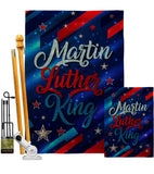 Martin Luther King - Patriotic Americana Vertical Impressions Decorative Flags HG192383 Made In USA