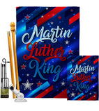 Martin Luther King - Patriotic Americana Vertical Impressions Decorative Flags HG192383 Made In USA