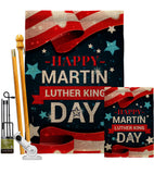 Happy Martin Luther King Day - Patriotic Americana Vertical Impressions Decorative Flags HG192386 Made In USA