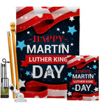 Happy Martin Luther King Day - Patriotic Americana Vertical Impressions Decorative Flags HG192386 Made In USA